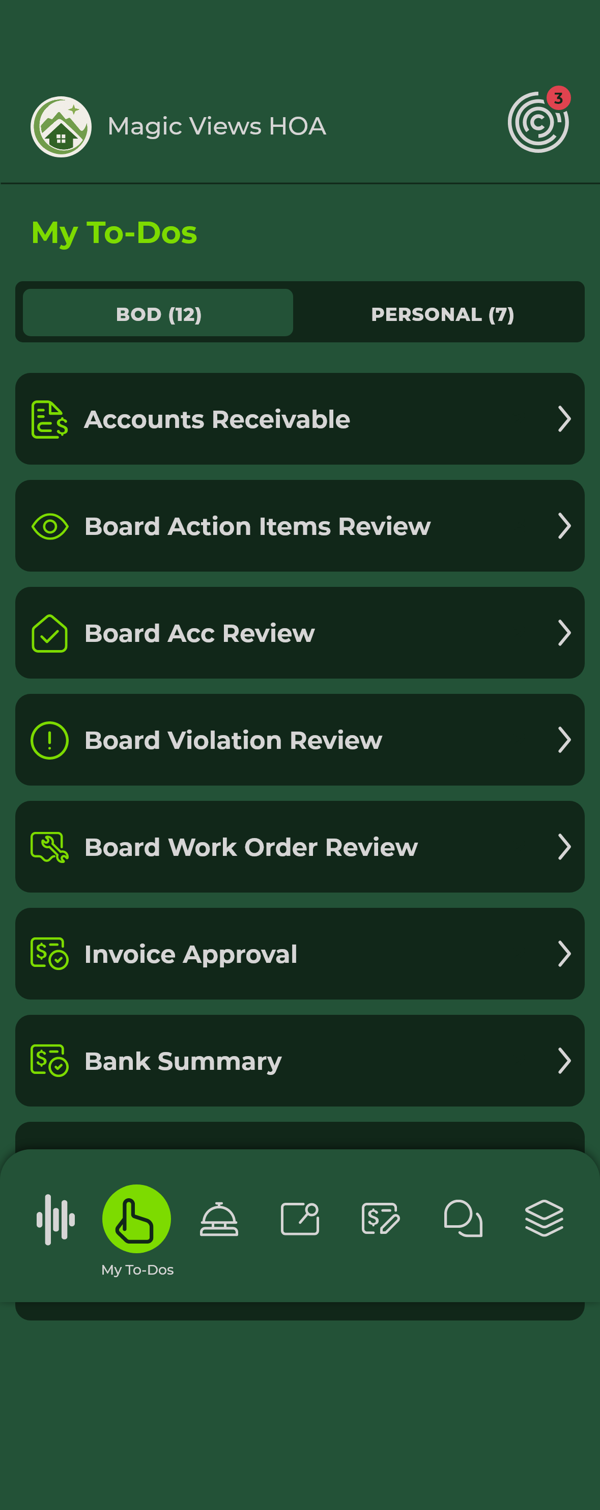 Action Items Home
