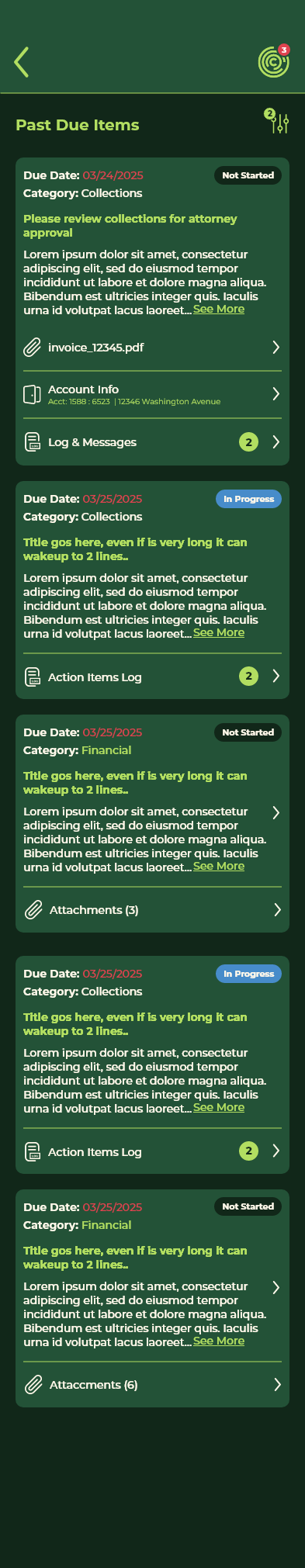 Action Item View (alt)