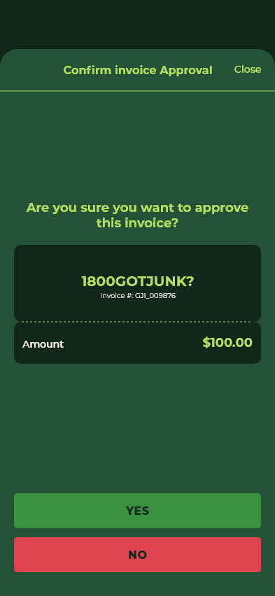 Invoice Confirm – No Bank Bal