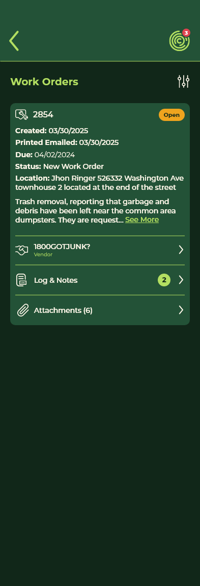 AR – Work Orders